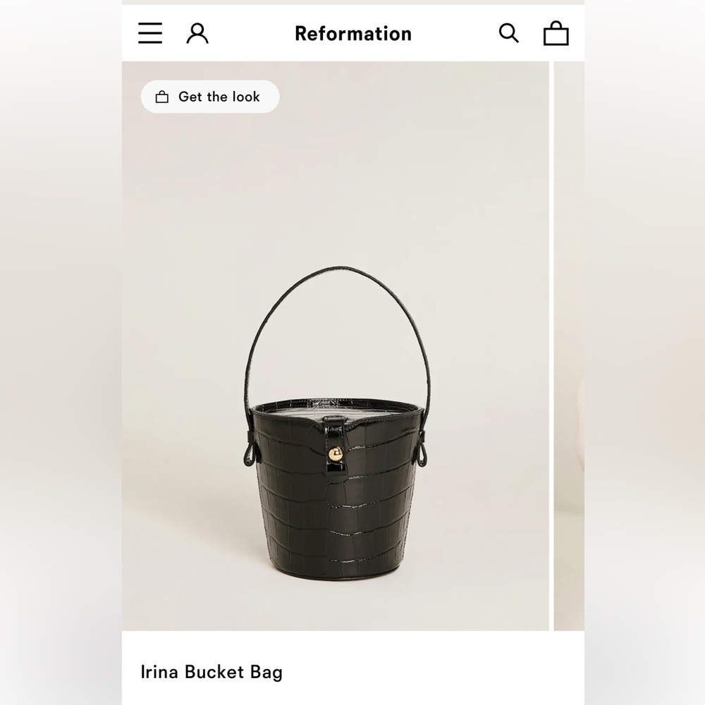 Reformation Irina Bucket Bag Black - Size OS